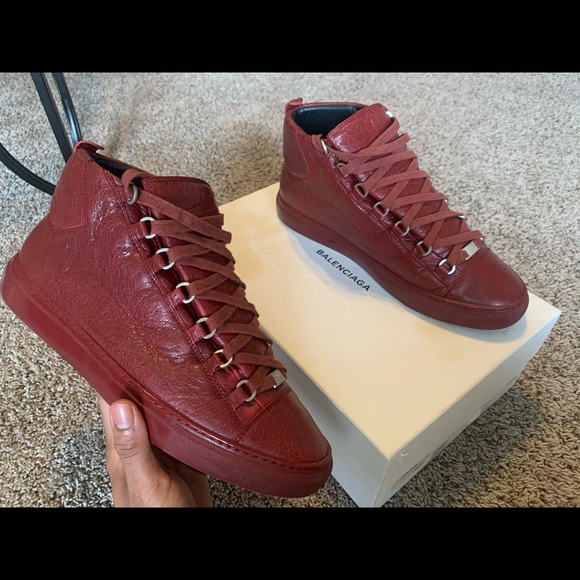 burgundy balenciaga shoes
